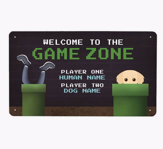 Game Zone: Personalized {breedFullName} Metal Sign